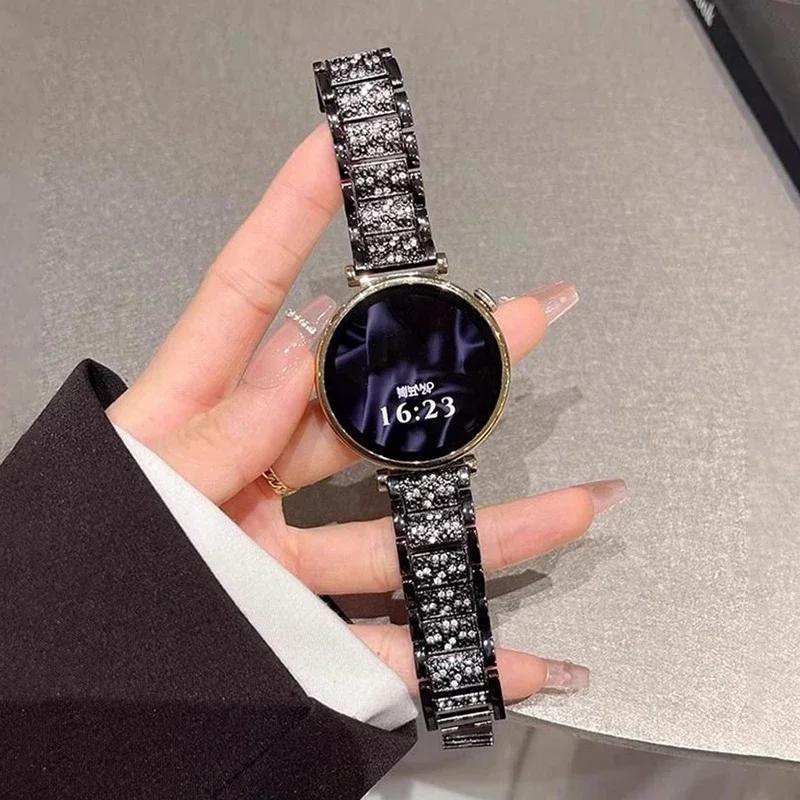 

18mm Luxury Glitter Diamond Strap for Huawei Watch GT 4 41 Women Watch Band Metal Bracelet for Huawei Band 41mm Watch Accessorie 18mm чёрный