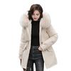 Women's Thicken Fleece Lined Drawstring Parka Windproof Warm Puffer Coat Faux Fur Hooded Down Jacket Winter Outerwear