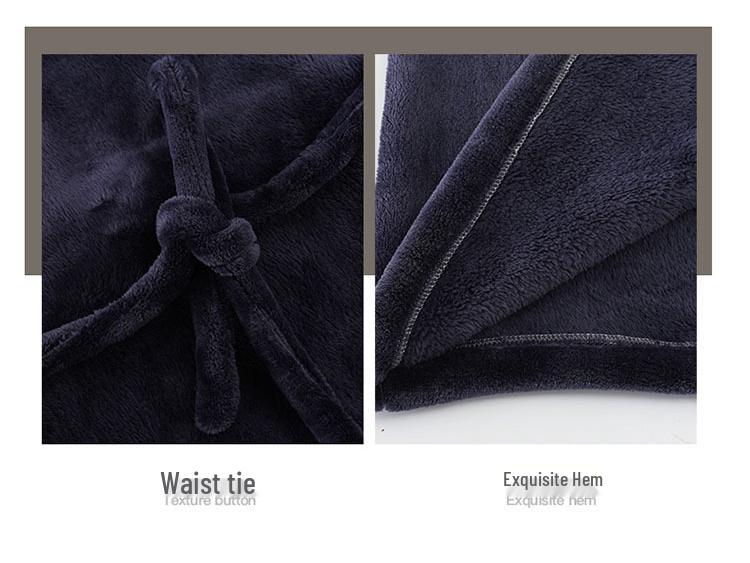Men's Extra Long Plush Fleece Winter Bathrobe Pajamas