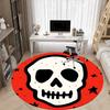 1pc Skull Party Office Round Area Rug,  Mat Suitable For Office, Under Office Chairs Bedroom Living Room Home Decor, Room Deco