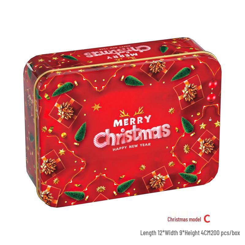 2024 Christmas Rectangle Tin Box Gift Packaging for Candy