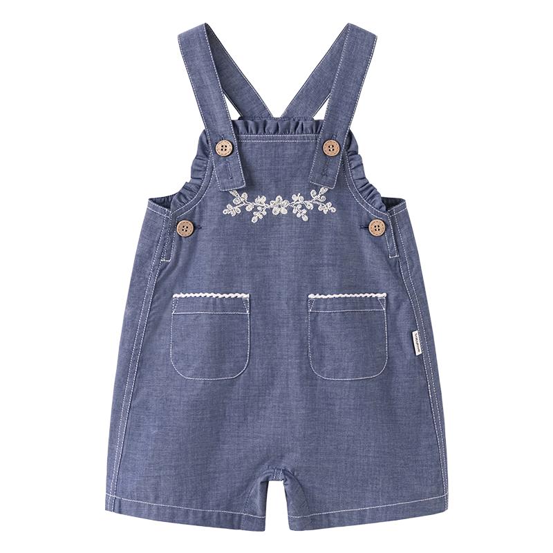 Babylove Girls  Summer Denim-Style Cotton Overalls 80