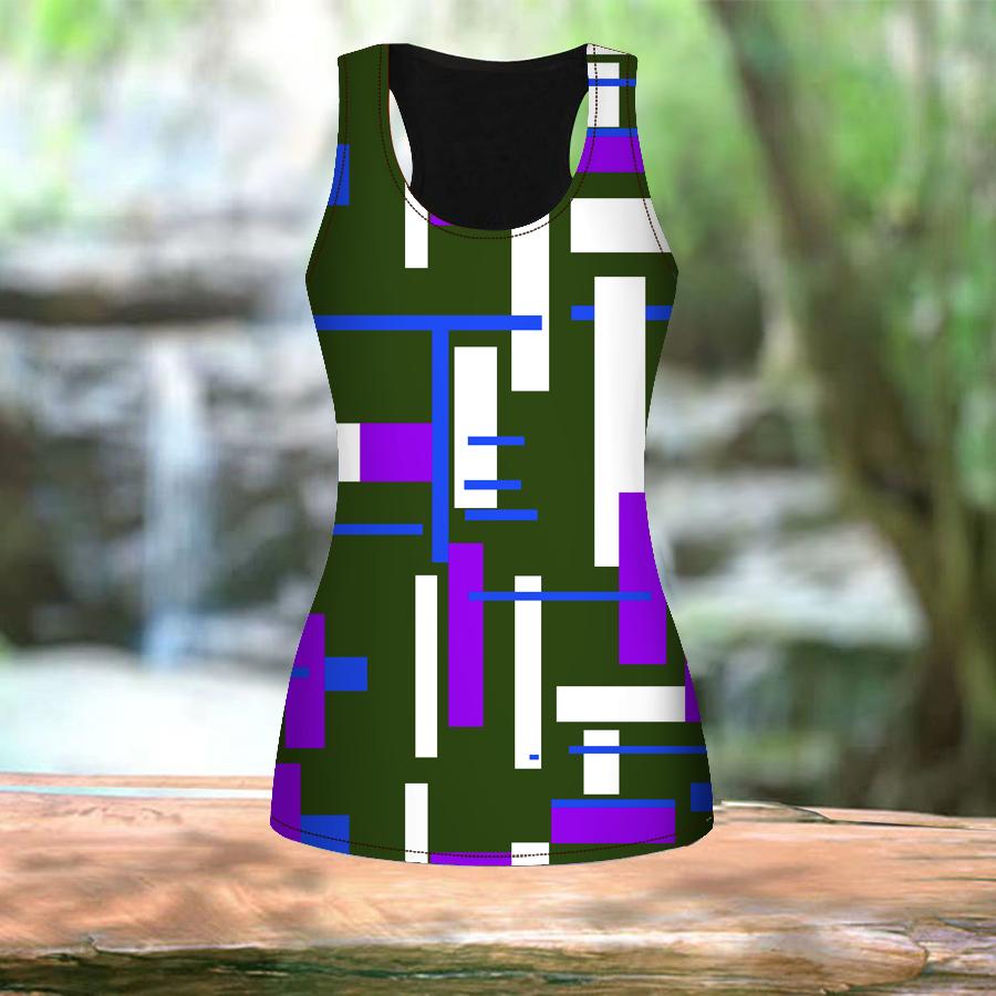 3D цветной лабиринт с принтом для женщин для тренировок в тренажерном зале для йоги — фото 8