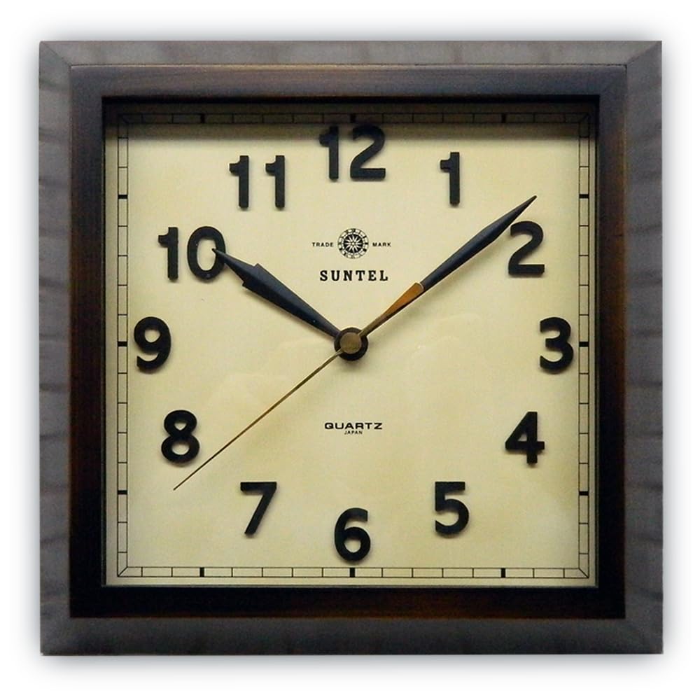 

Santel Japanese Square Wall Clock Antique Brown QL696-AN