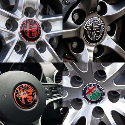 4X 40mm 5cm 5.6cm 6cm for Giulia Stelvio MiTo Giulietta Tonale Car Wheel Hub Center Cap Badge Sticker