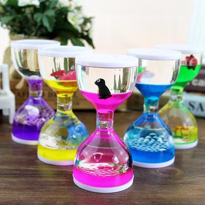 Temporizzatore a movimento liquido, adorabile e soddisfacente, decorativo, dinamico, con animali dei cartoni animati, timer per gocce di olio sensoriale, decorazione per la casa
