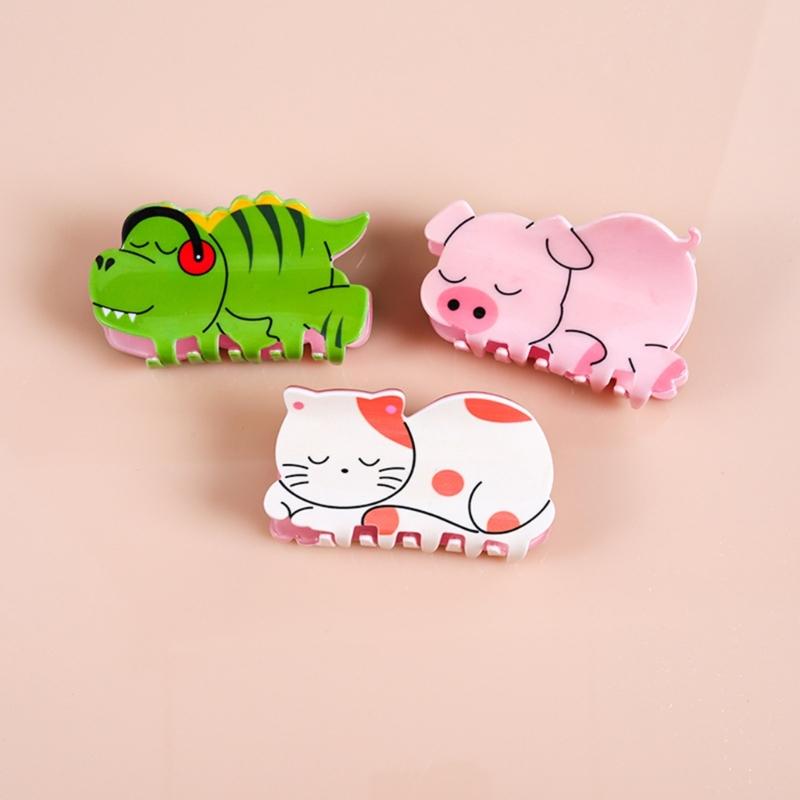 Dinosaur Hair Clip Chic Pig Hair Grip Stylish Cat Hair Grab Acrylic Hair Accessory Hair Ornament for Party Daily Wear