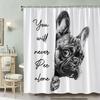 Funny Shower , Humorous Pet French Bulldog, Dog Bathroom Decoration Hanging Curtain, Artistic Creative Window