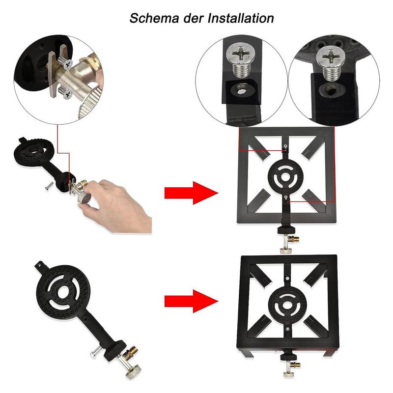 Cast Iron Single Burner Stove Camping Stove To Boil Water Portable Ring Boiling Large Burner Kit For Outdoor Hiking Cooking