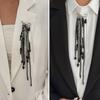 Beaded Tassel Pin Brooch Boho Chain Tassel Brooch Retro Dangle Brooch