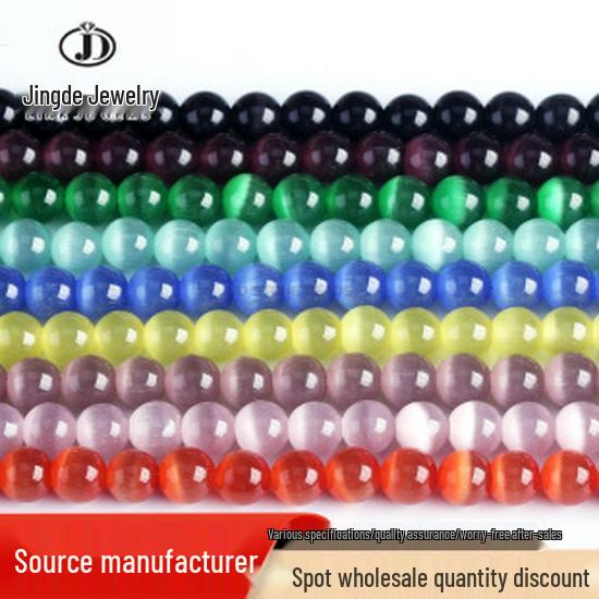Jingde Transparent Morganite Round Beads - Candy Color Crystal DIY Jewelry Accessories