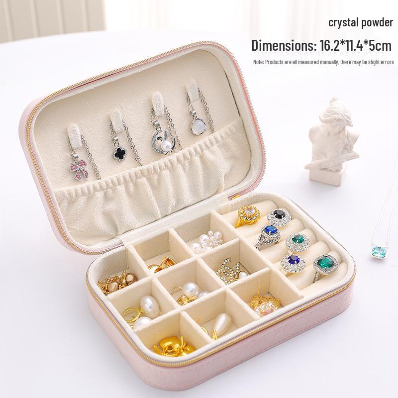 Vintage Samt Oval Schmuckaufbewahrungsbox mit Reißverschluss - Mini Tragbare High-End Verpackung