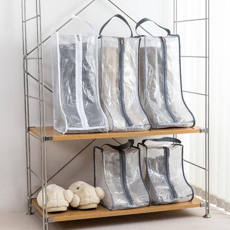 Sezonowy organizer na buty Wodoodporna przezroczysta torba Ochrona obuwia Wodoodporne pokrowce na buty Przeciwpyłowe z zamkami błyskawicznymi