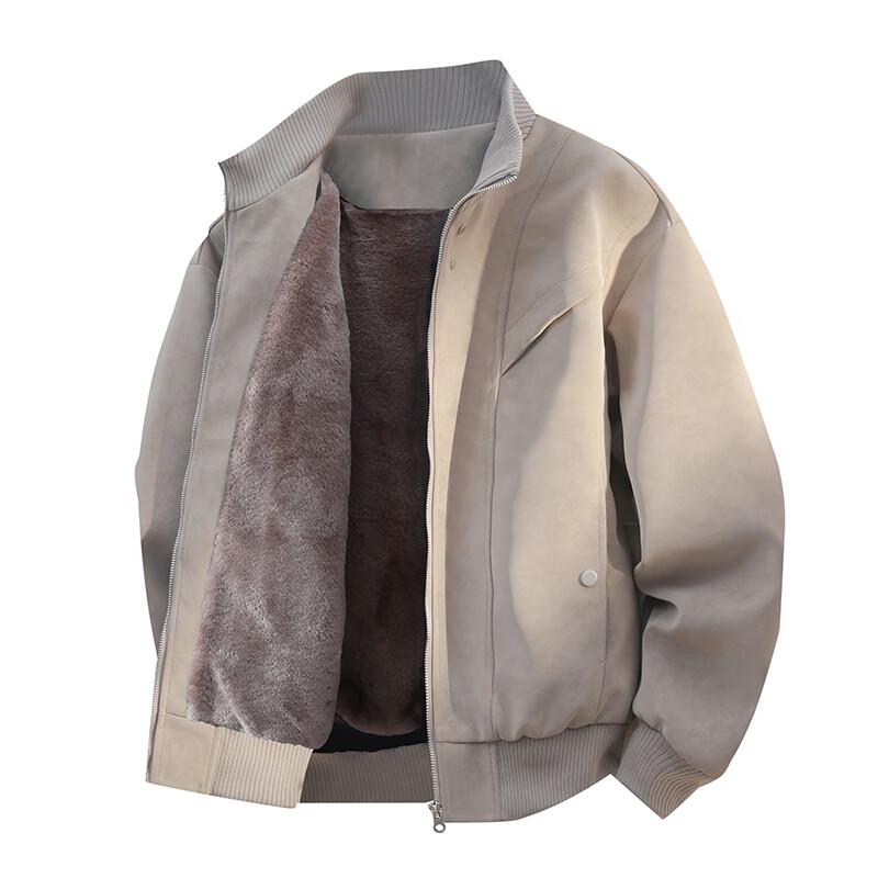 ROMON Men's Fleece-Lined Casual Flight Jacket