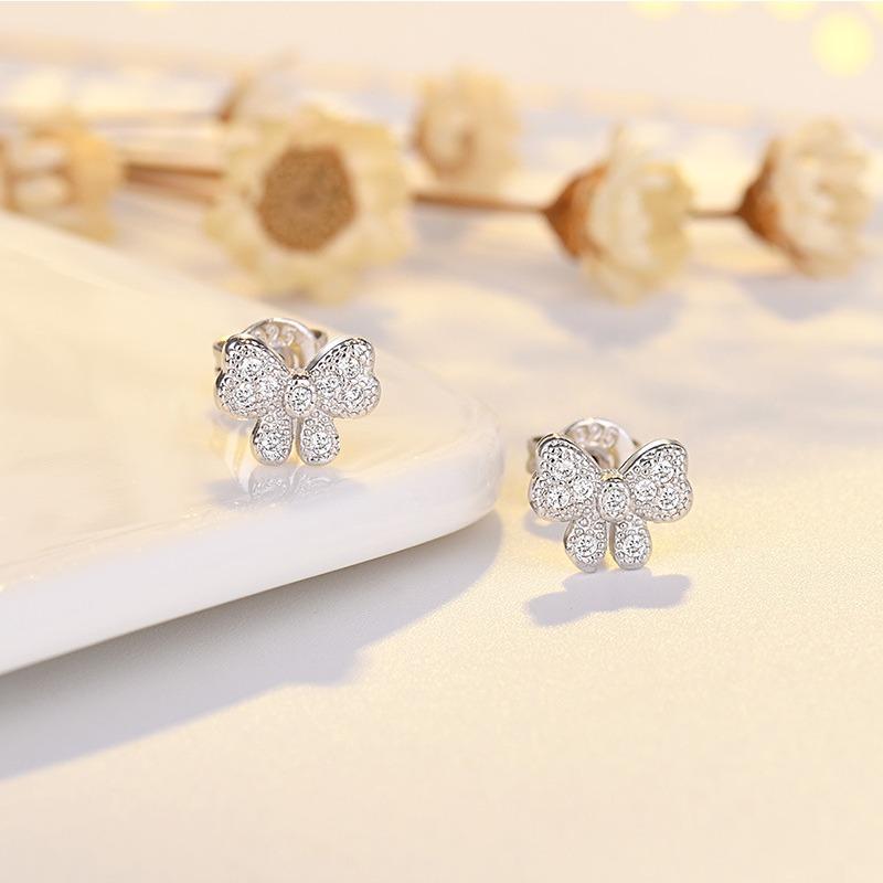 Bogen Ohrringe Kleine Reine Nadel Einfache Nette Ohrringe Weibliche Studentin