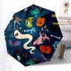 Halloween Castle  Themed Folding Umbrella Fashion Auto-Open 8 Iron Ribs Plastic Handle Foldable Sunshade Perfect Christmas Gifts