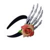 Halloween Rose Skeleton Hand Flower Headband Hair Accessory for Costume Party