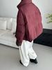Premium stand-up collar short down jacket women's white duck down winter retro plaid splicing thickened bread jacket