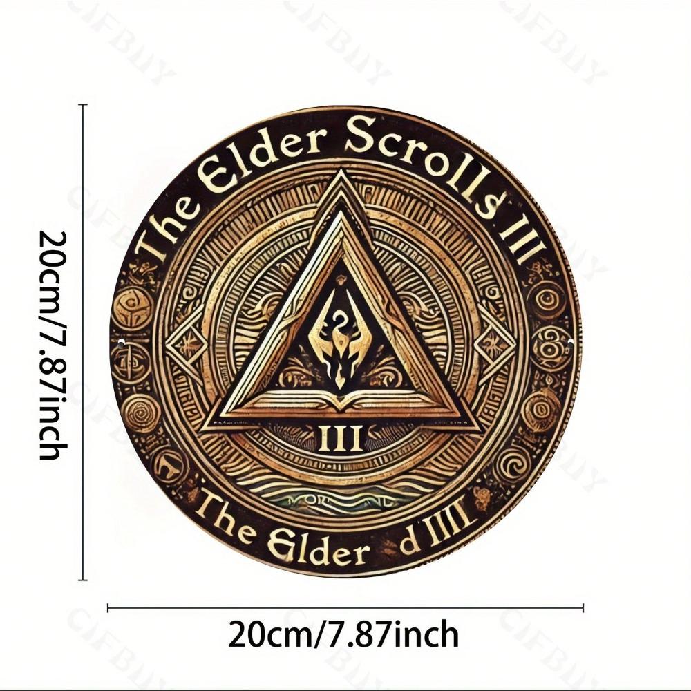 Vintage Metal Wall Art Morrowind Elder Scrolls III Round Aluminum Sign Home Office Decor Gift