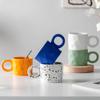 Tazza nordica per la casa con manico Tazza grande non versa ufficio creativo colazione irregolare tazza di caffè al latte in ceramica di grandi dimensioni