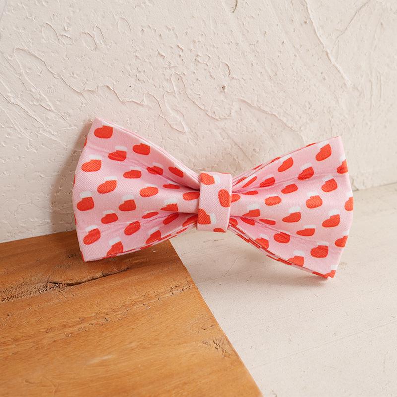 MUTTCO Christmas Pet Collar with Bow Tie Ornaments - Teddy Design UBT-217 M (11x6 cm)