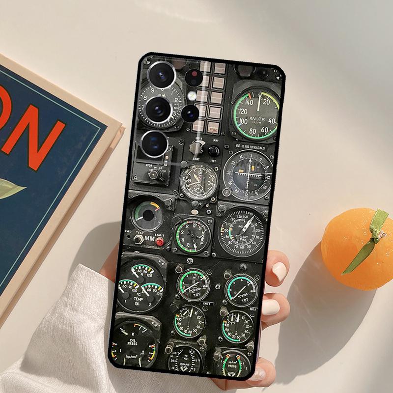 

Aviation Helicopter Cockpit Instrument Case For Samsung S22 S23 Ultra S8 S9 S10 S10e Note 10 Plus Note 20 Ultra S21 S20 FE Cover Galaxy S22