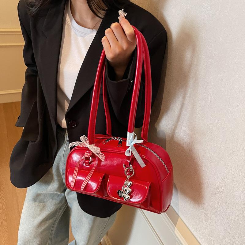 

Сумка-тоут для通勤, большая вместимость, на плечо, подмышку, универсальная сумка no pendant бордовый