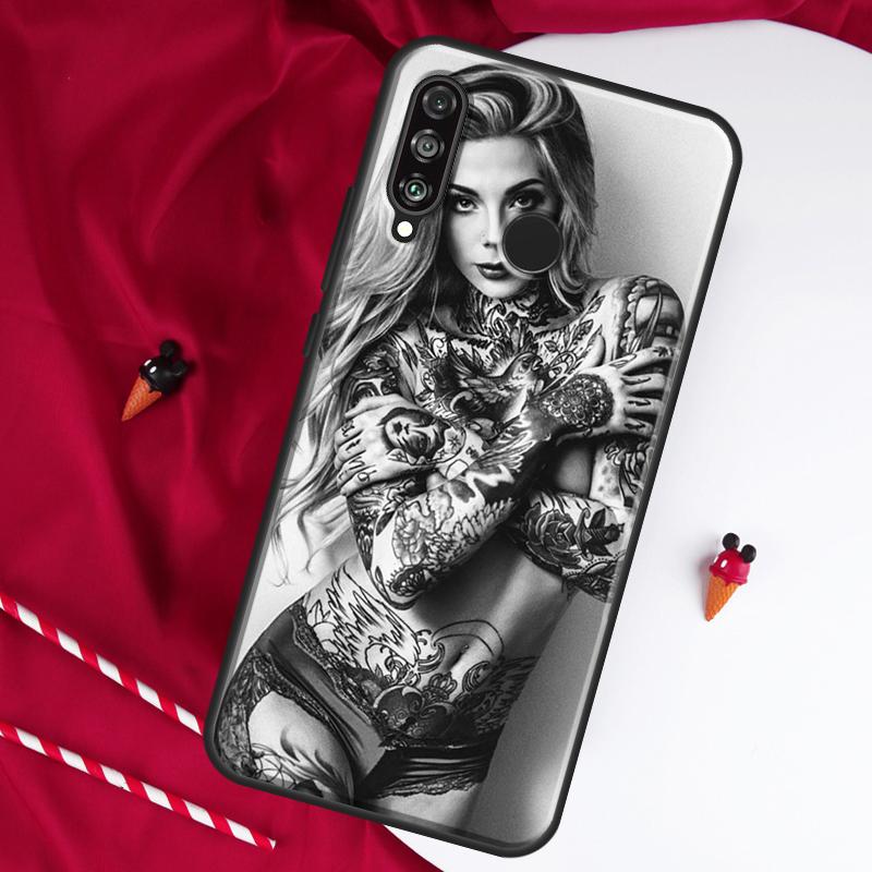 

Sexy sleeve tattoo girl For Huawei Nova 10 SE 9 5T 12s 12i 11i Y91 Y90 Y60 Y70 Y72 Y61 P20 P30 P40 Lite P60 Pro Case Huawei P30 Pro