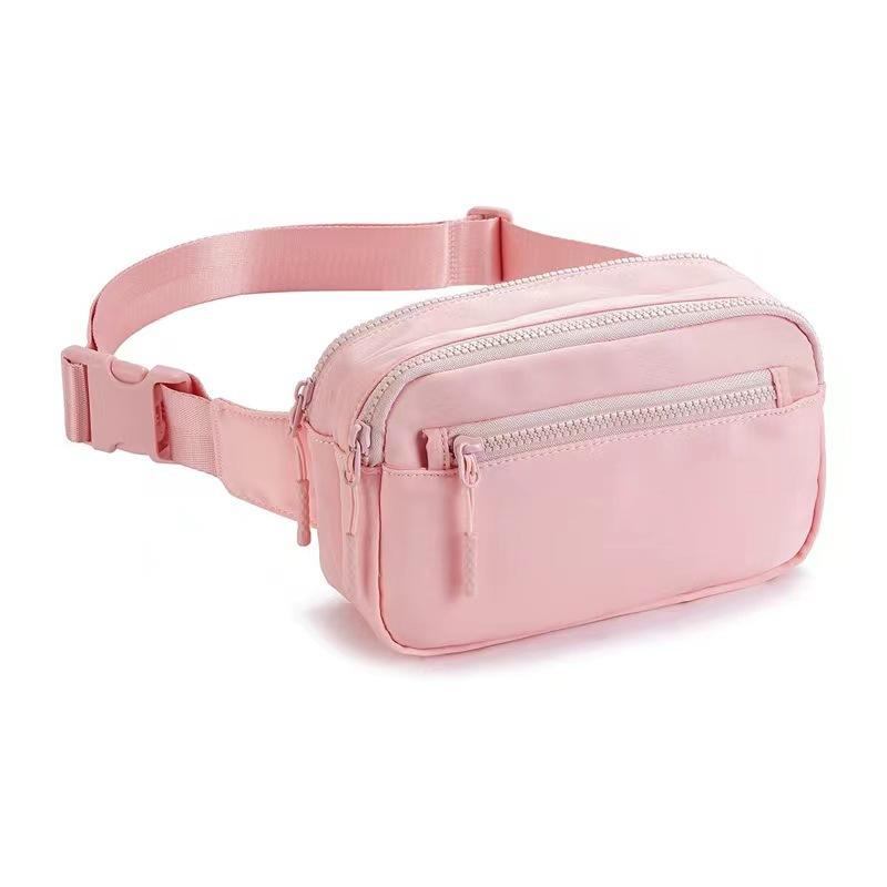 Unisex Sport Heuptas met Verstelbare Riem Kleine Crossbody Fanny Pack Heup Bum Bag Dubbele Rits Taille Pak voor Buiten Nieuw roze