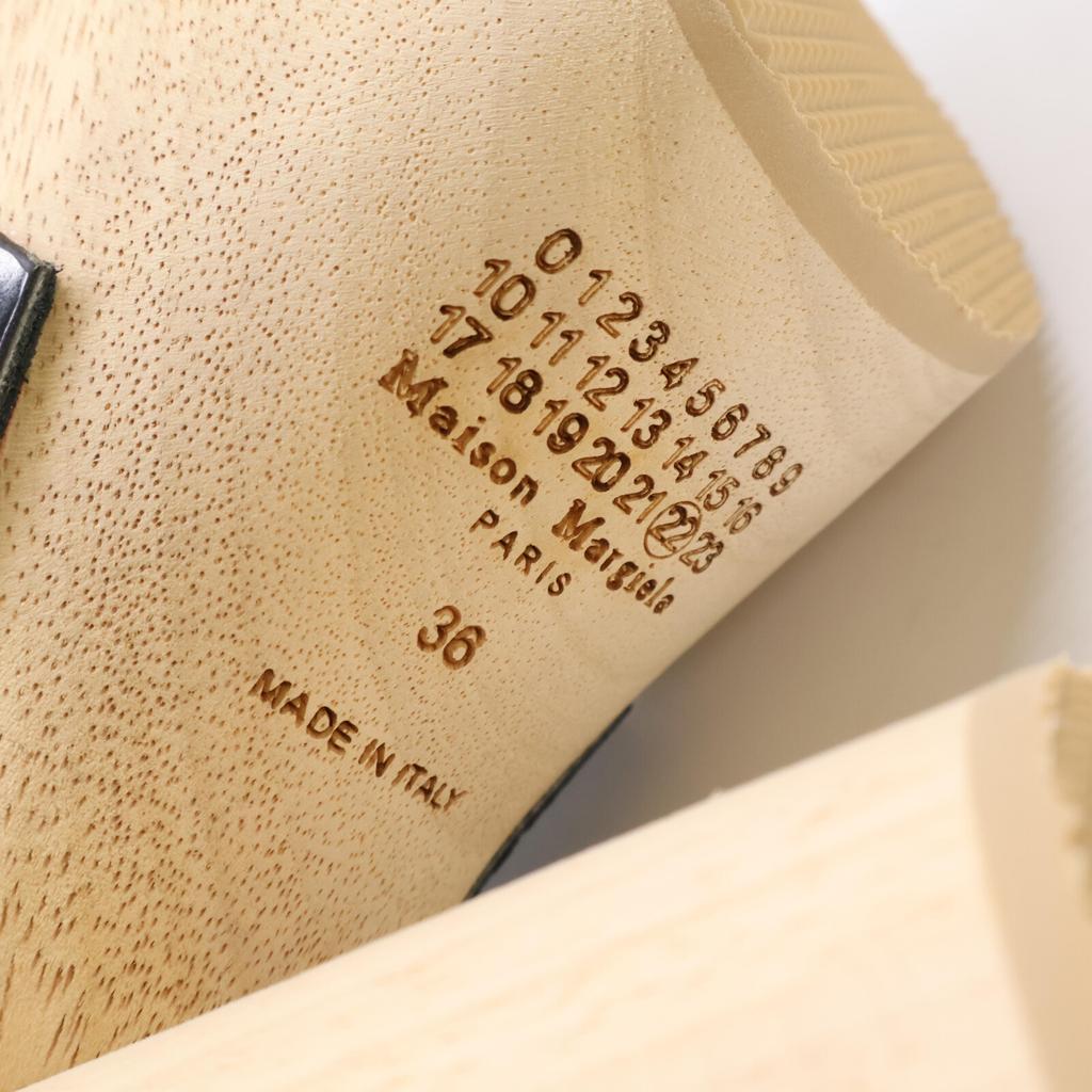 Maison Margiela [Brand new, unused] 22 S39WY0022 PS679 T8013 Tabi Wood Ankle Strap Sandals shoes 36 Black / naturalUsed