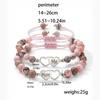 1 Set Elegant Mother And Child Beaded Bracelet Pink And Silver Optional Wristband For Family Bonding