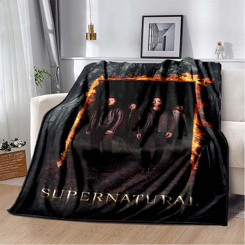 2026 New Supernatural Dean Sam Printed Blanket flannel Sofa Bed Cover for Four Seasons Comfortable Sleep Portable Warm Blanket
