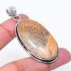 Natural Picture Jasper Gemstone 925 Sterling Silver Jewelry Pendant 2.29" AP-15198