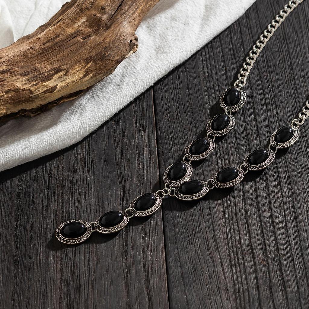 Dusk Hjerteformet benringsett Sexy ørestikker Halskjedesett Flerlags elastisk fottøy Kreativt hjerteformet turkis halskjede for kvinner