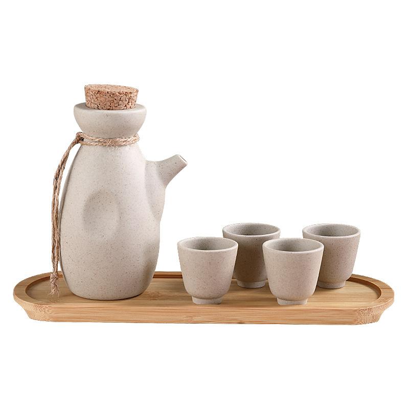 Japanese-style Sake Pot Baijiu Ceramic Wine Set Household Restaurant Ironing Pot Warm Wine Pot Small Wine Glass Spirits Cup 2025