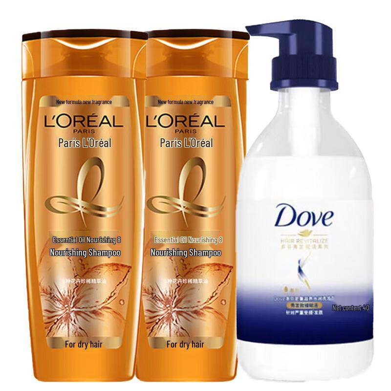 Dove Body Wash & L Oreal Shampoo Set
