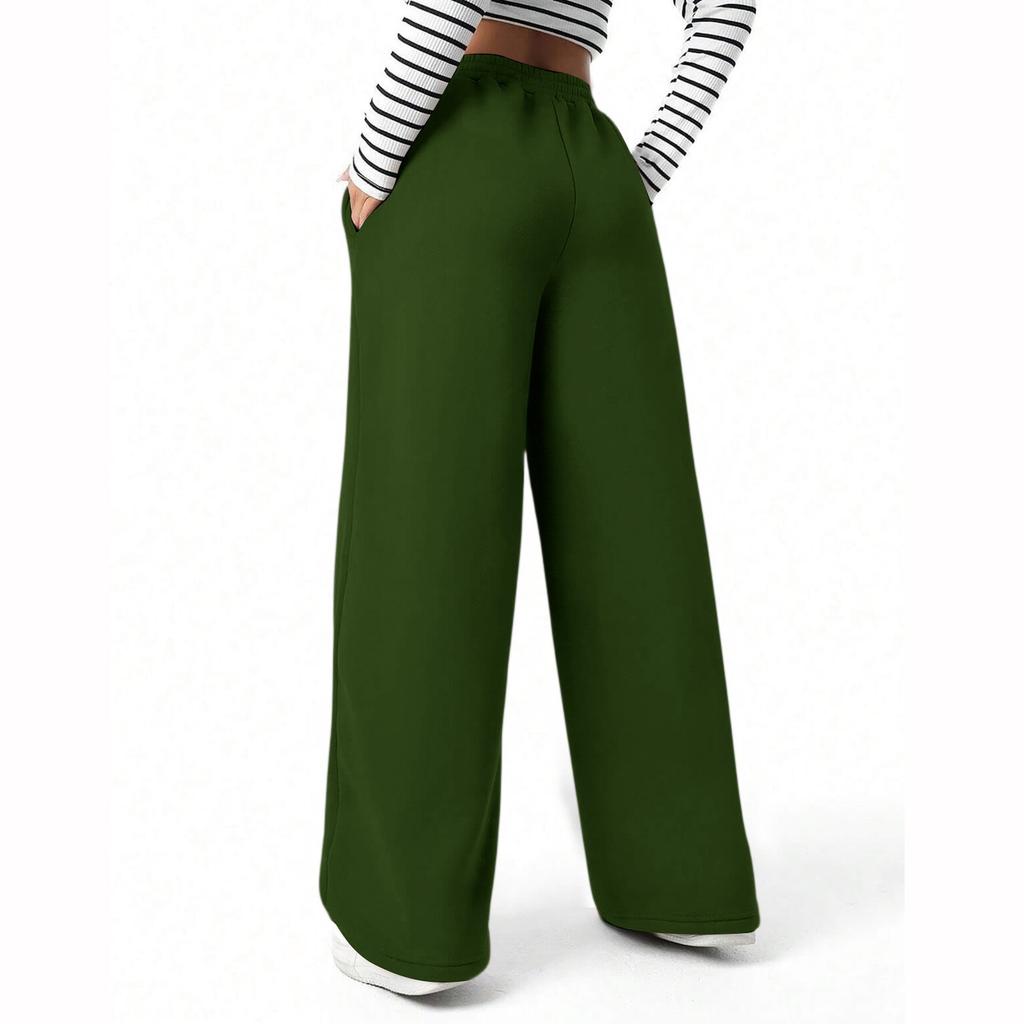 Pantalon de survêtement à jambes larges pour femmes, pantalon de survêtement ample à cordon de serrage à la mode