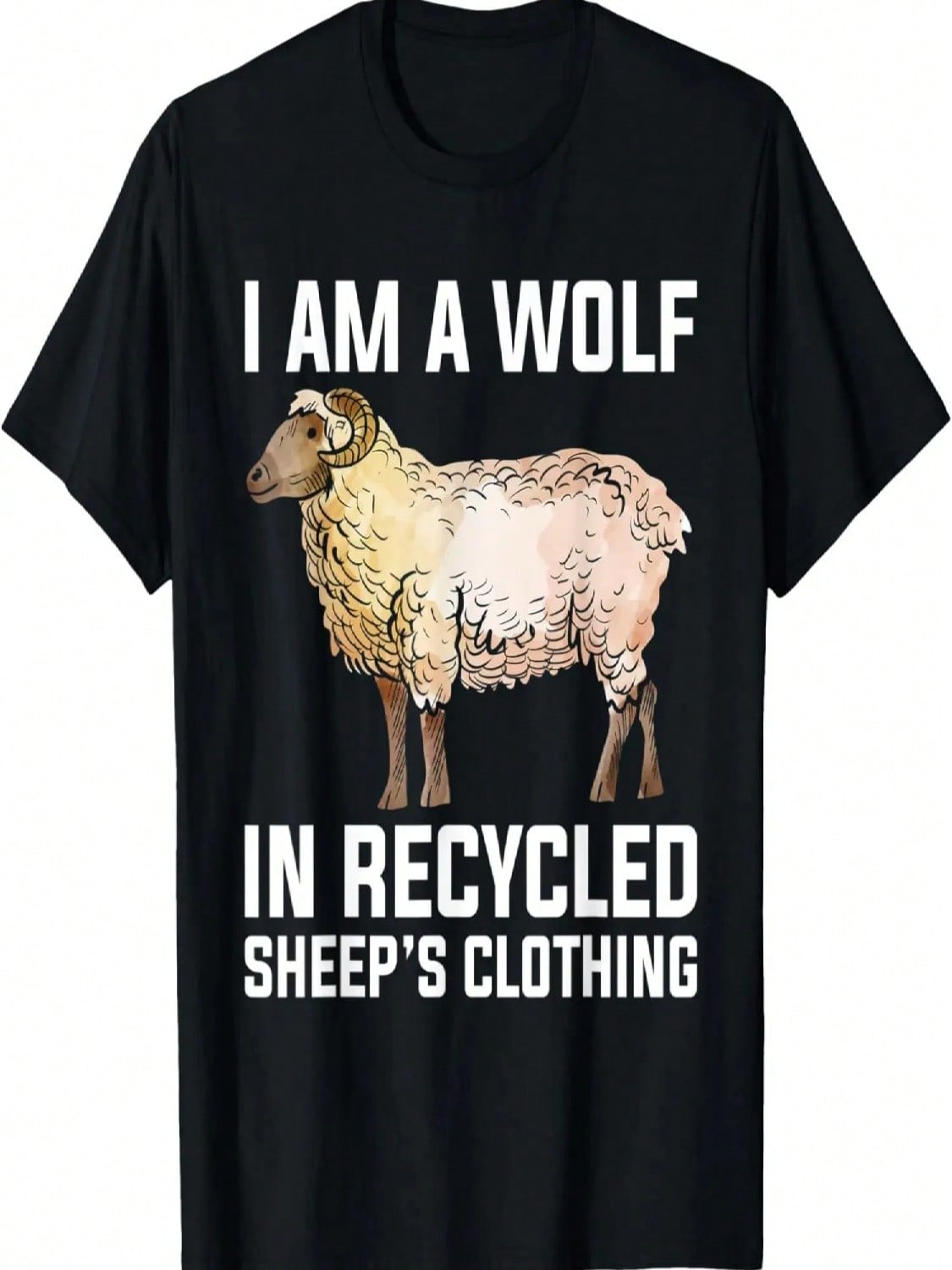 Funny Wolf In Sheep Clothes Farmer Sheep Lover Design T-Shirt S разноцветный