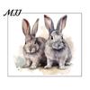 Healing Style Rabbit Wall Decoration Cartoon Sticker for Kids Room, Waterproof PVC Bunny Decal, Removable Animal Art Peel And Stick Decor Nursery