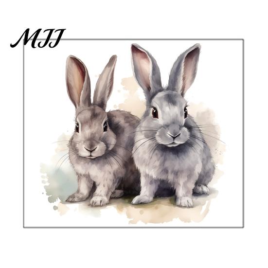 Healing Style Rabbit Wall Decoration Cartoon Sticker for Kids Room, Waterproof PVC Bunny Decal, Removable Animal Art Peel And Stick Decor Nursery