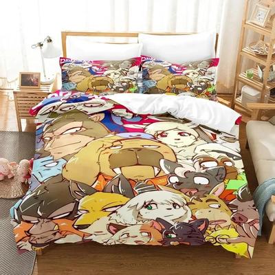Anime Odd Taxi Ložní souprava Chlapci Dívky Twin Queen Size Povlak na přikrývku Povlak na polštář Postel Chlapci Dospělí Móda Domácí textil