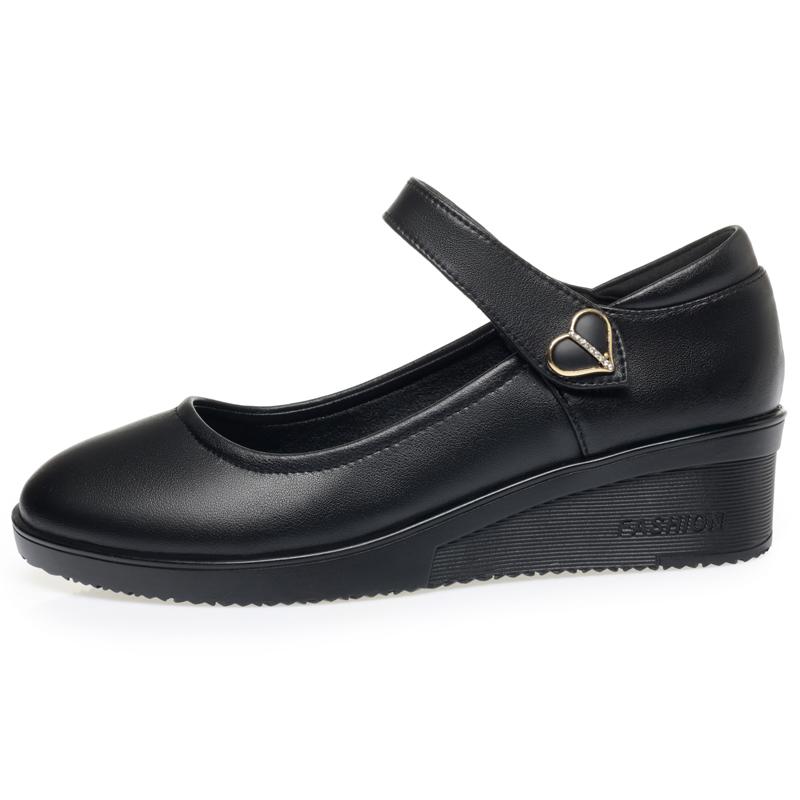 Fashion AIYUQI 2025 new female shoes Thick heel shallow-mouth women's loafers Large size Mary Jane mother leather shoes