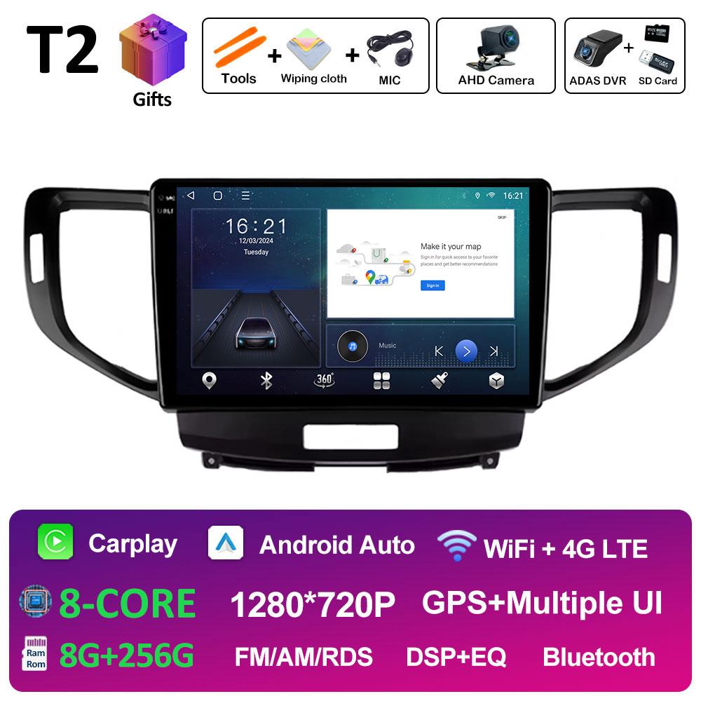Android Auto Wireless Carplay For Honda Accord 8 2008 2009 2010 2011 2012 GPS Navi 2.5D Touch Screen Cooling Fan Auto Tools WIFI