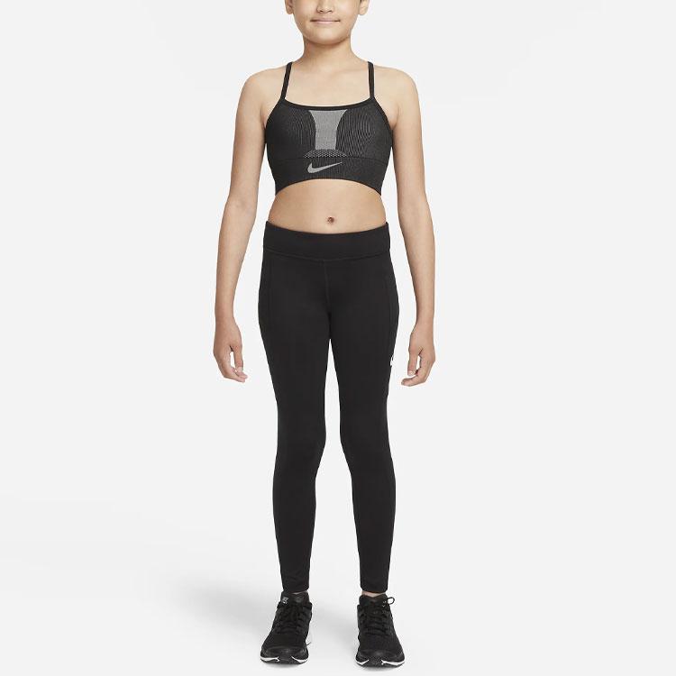 Nike Dri-FIT Indy Logo Color Block Sports Tank Top Kids Tops Black DD7958-010
