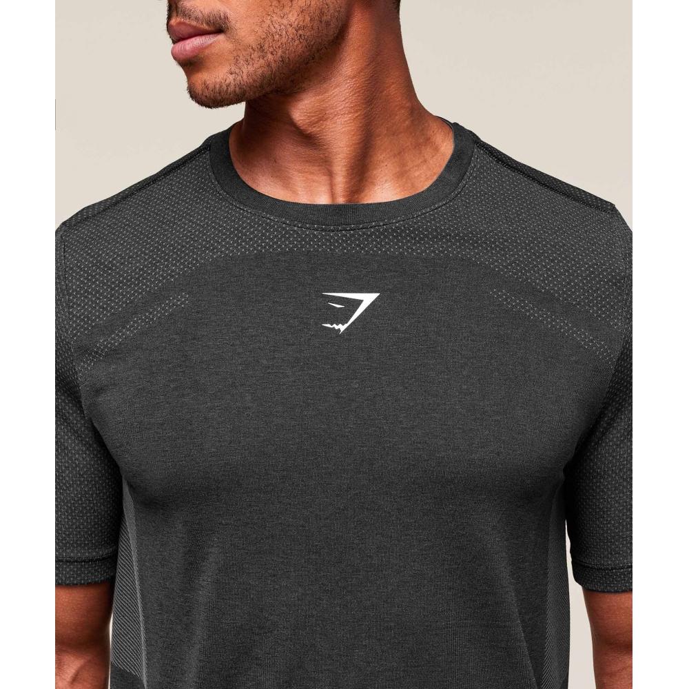 Gymshark LighTweighT Seamless T shirT Black silhoueTTe Grey A2c7m Bbmw