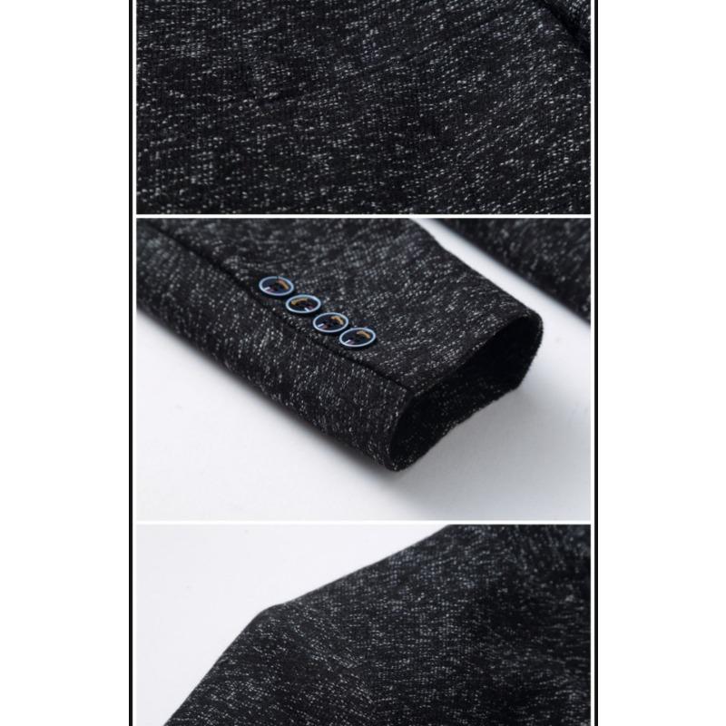 Herren Schlanke Passform Stehkragen Mehrknöpfig Lässiger Blazer Anzugjacke