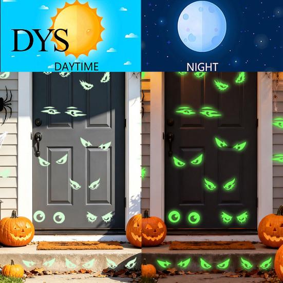 Indoor And Outdoor Party Supplies Luminous Cat Eye Window Sticker, Glow in The Dark Peeping Eyes Waterproof PVC Murals Decal, Creative Wall