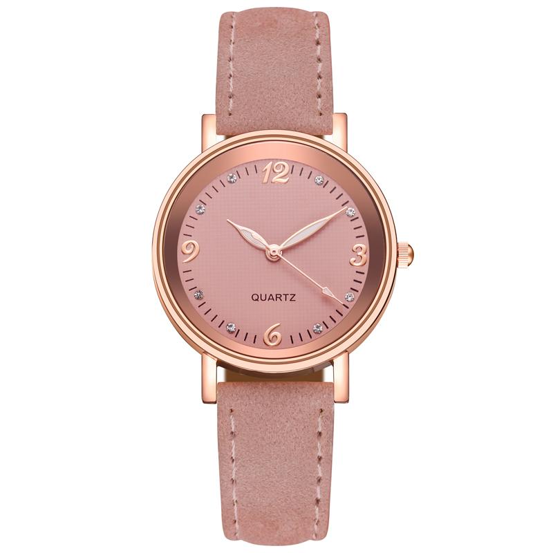 Arabic Dial Watch Women's Casual Leather Band Analog Quartz Watches
