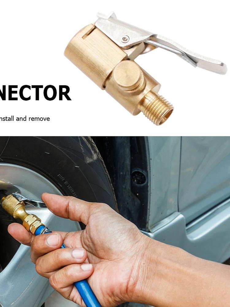 Inflator Pump Valve Connector Deflated Clip-on Adapter Brass Tyre Wheel Tire Air Chuck Tyre Wheel Valve Inflatable Pump Nozzle