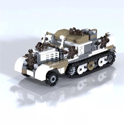 MOC Zweiter Weltkrieg Militärausrüstung Kampfpanzer Bausteine Set Sdkfz 11 Halbkettenfahrzeug Modell DIY Kinderspielzeug Geburtstagsgeschenk